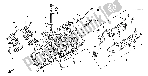 All parts for the Left Cylinder Head of the Honda ST 1100A 1996