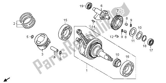 Tutte le parti per il Albero Motore E Pistone del Honda CBR 125R 2013