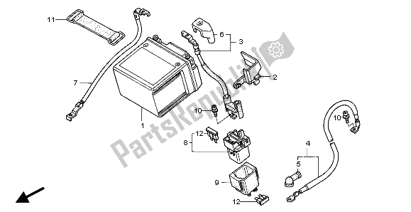 All parts for the Battery of the Honda CRF 450X 2007