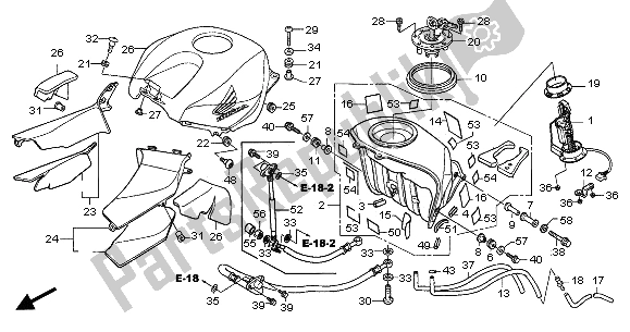 Wszystkie części do Zbiornik Paliwa Honda CBR 600 RR 2005