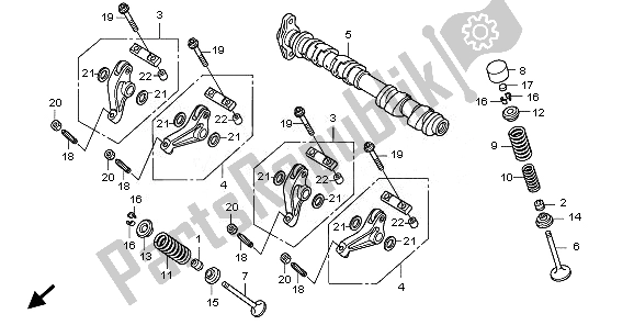 Tutte le parti per il Albero A Camme E Valvola (anteriore) del Honda VFR 1200 FDA 2010