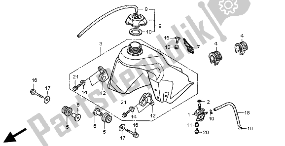 Wszystkie części do Zbiornik Paliwa Honda CR 80 RB LW 2002