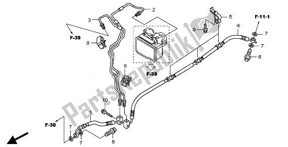 All parts for the Rear Brake Hose of the Honda VT 750C2S 2010