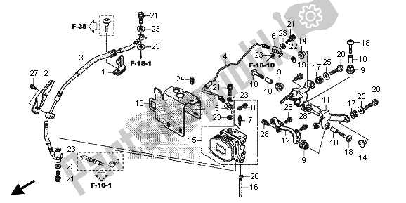 All parts for the Rear Valve Unit of the Honda CBR 600 RA 2013