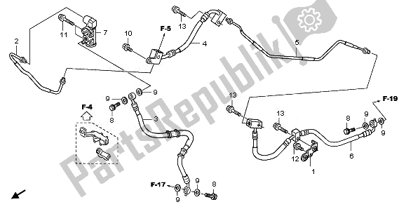 Alle onderdelen voor de Achterste Remleiding van de Honda NSS 250S 2008