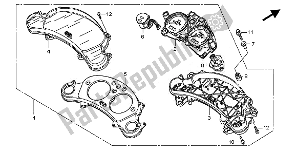 Alle onderdelen voor de Meter (mph) van de Honda CBF 1000A 2008