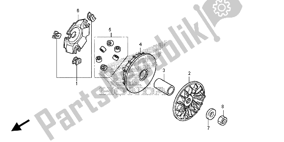 All parts for the Drive Face of the Honda SH 125 AD 2013