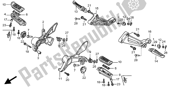 Tutte le parti per il Passo del Honda VTR 1000F 1997