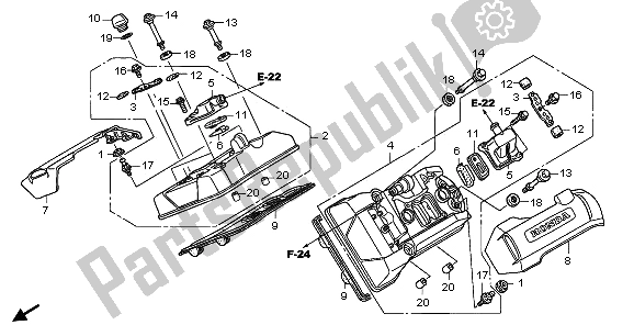 Todas las partes para Cubierta De Tapa De Cilindro de Honda ST 1300 2009