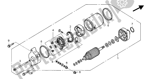 All parts for the Starting Motor of the Honda ST 1300A 2004