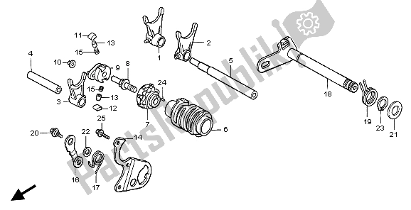 Todas las partes para Tambor De Cambio De Marchas de Honda CR 500R 1995