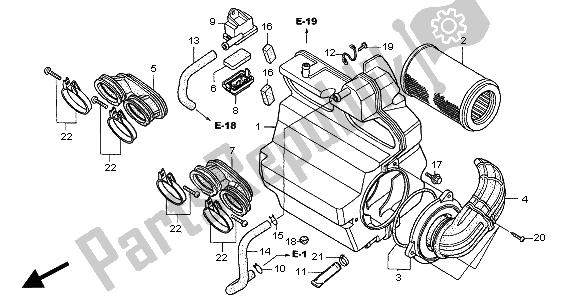 All parts for the Air Cleaner of the Honda CB 600F2 Hornet 2002