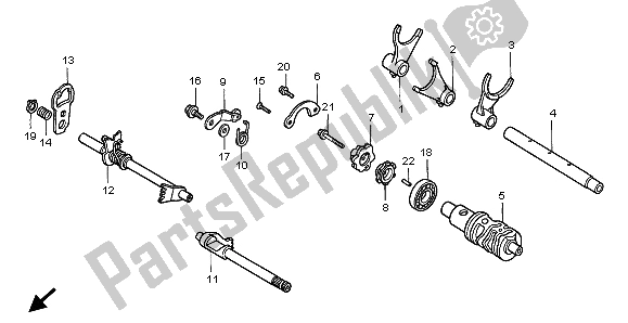 Todas las partes para Tambor De Cambio De Marchas de Honda VT 1100C3 1999