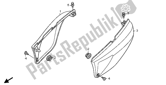 Toutes les pièces pour le Couvercle Latéral du Honda XL 125V 2009