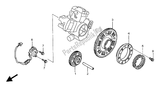 Todas las partes para Generador De Impulsos Y Embrague De Arranque de Honda XL 1000 VA 2004