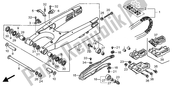 Tutte le parti per il Forcellone del Honda CRF 450X 2008