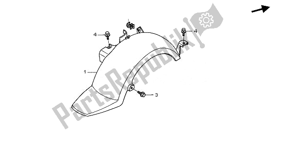 All parts for the Rear Fender of the Honda NPS 50 2010