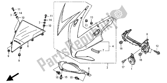 Todas las partes para Capucha Superior de Honda CBR 1000 RR 2013