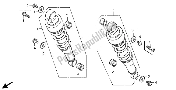 All parts for the Rear Cushion of the Honda VT 750S 2011