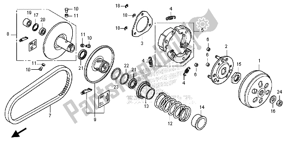 Todas las partes para Cara Conducida de Honda SH 125D 2013