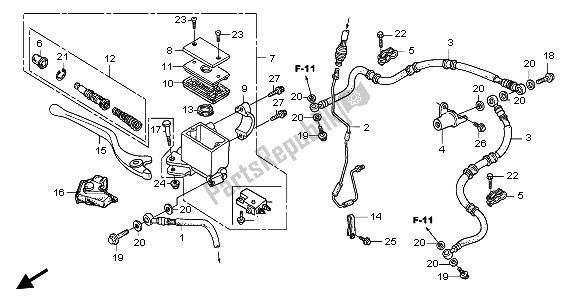 Todas las partes para Fr. Cilindro Maestro Del Freno de Honda TRX 300 EX Sporttrax 2001