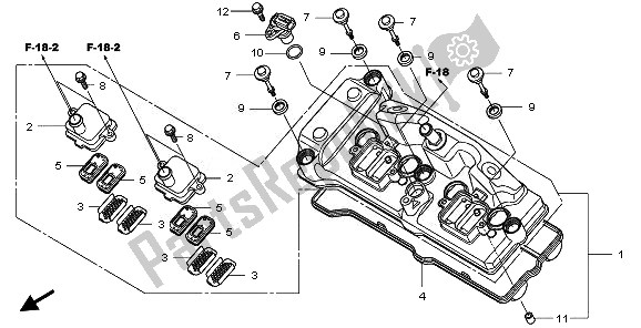 All parts for the Cylinder Head Cover of the Honda CBR 1000 RR 2010