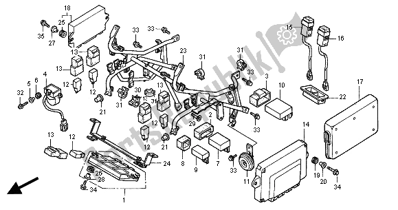 Tutte le parti per il Soggiorno Del Cappuccio del Honda ST 1100A 2001