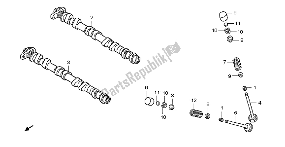 All parts for the Camshaft & Valve of the Honda CBF 600N 2006