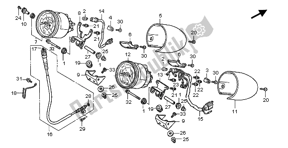 Tutte le parti per il Metro (kmh) del Honda GL 1500C 1997