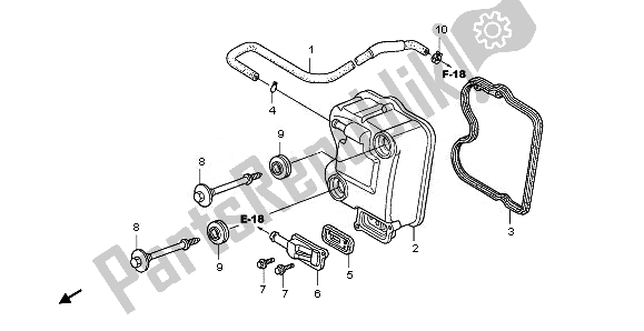 Alle onderdelen voor de Kleppendeksel van de Honda PES 125R 2010