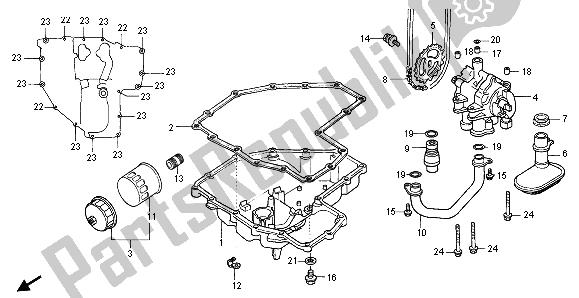 Wszystkie części do Miska Olejowa I Pompa Olejowa Honda CB 1000F 1996