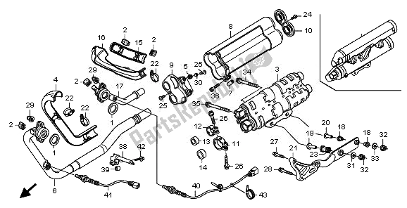 Tutte le parti per il Silenziatore Di Scarico del Honda VT 1300 CXA 2010