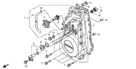 Tutte le parti per il Coperchio Del Carter Anteriore del Honda ST 1300A 2010