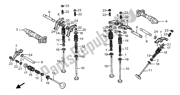 All parts for the Camshaft & Valve of the Honda NT 650V 2002