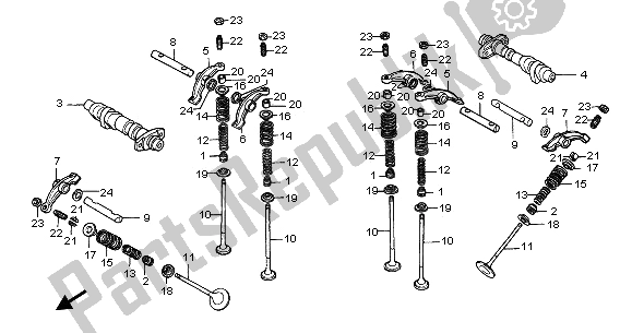 All parts for the Camshaft & Valve of the Honda NT 650V 2002