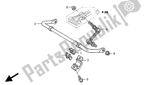 Tutte le parti per il Stabilizzatore del Honda TRX 680 FA Fourtrax Rincon 2010