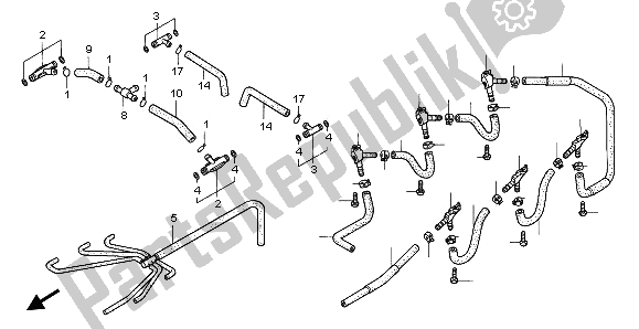 All parts for the Carburetor (tubing) of the Honda GL 1500C 1997