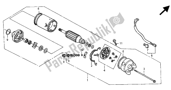 All parts for the Starting Motor of the Honda VT 750C 2000