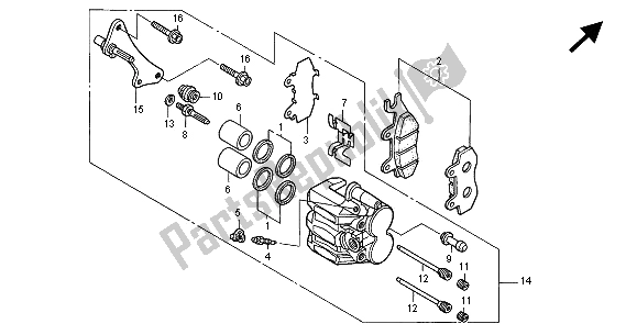 Toutes les pièces pour le étrier De Frein Avant du Honda VT 125C 2000