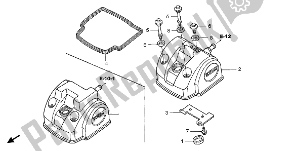 Todas las partes para Cubierta De Tapa De Cilindro de Honda TRX 450R Sportrax 37 KW TE 30U Australia 2004