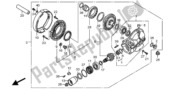 All parts for the Final Driven Gear of the Honda VT 750C2S 2010
