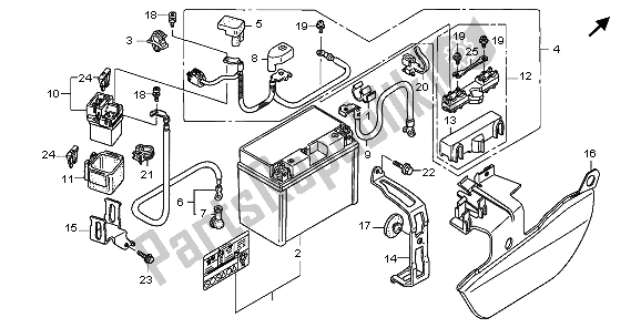 All parts for the Battery of the Honda ST 1300 2009