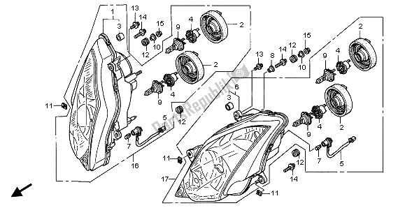 Toutes les pièces pour le Phare (eu) du Honda VFR 800A 2003