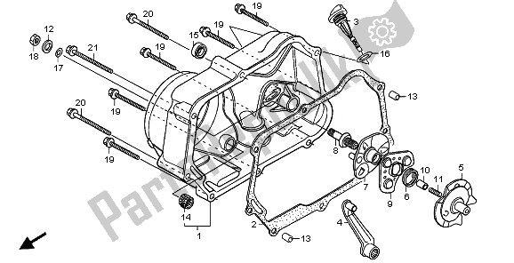 All parts for the Right Crankcase Cover of the Honda CRF 70F 2010