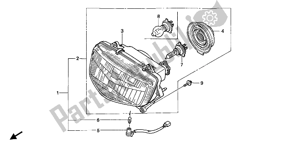 Tutte le parti per il Faro (eu) del Honda CBR 600F 1991