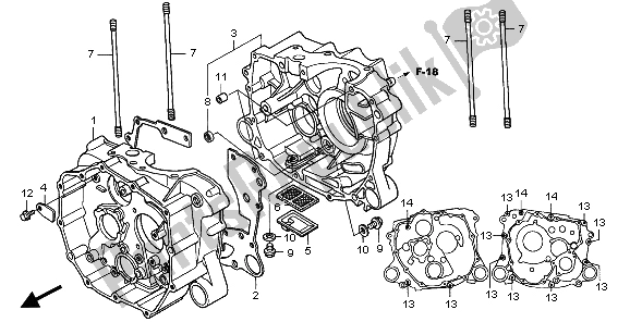 All parts for the Crankcase of the Honda TRX 250 EX Sportrax 2006
