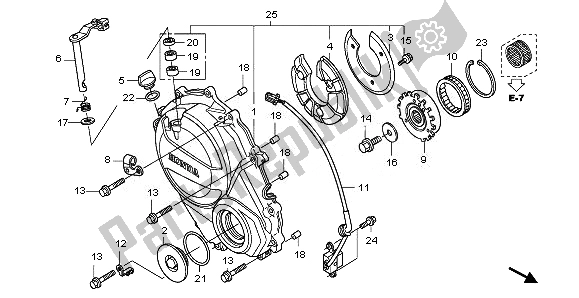 All parts for the Right Crankcase Cover of the Honda CB 600 FA Hornet 2011