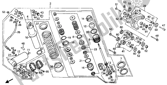 All parts for the Rear Cushion of the Honda XR 600R 1987