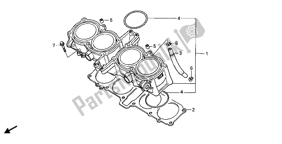 All parts for the Cylinder of the Honda CBR 1000F 1992