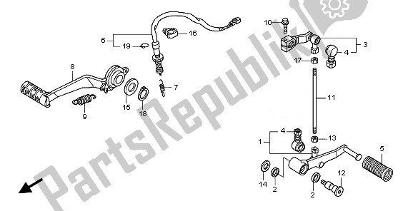 Tutte le parti per il Pedale del Honda CB 600 FA Hornet 2008